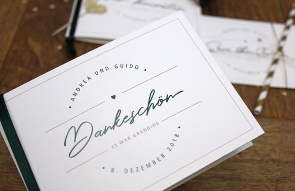 Dankeskarten für Eure Hochzeitsgäste - Besonders schön Danke sagen