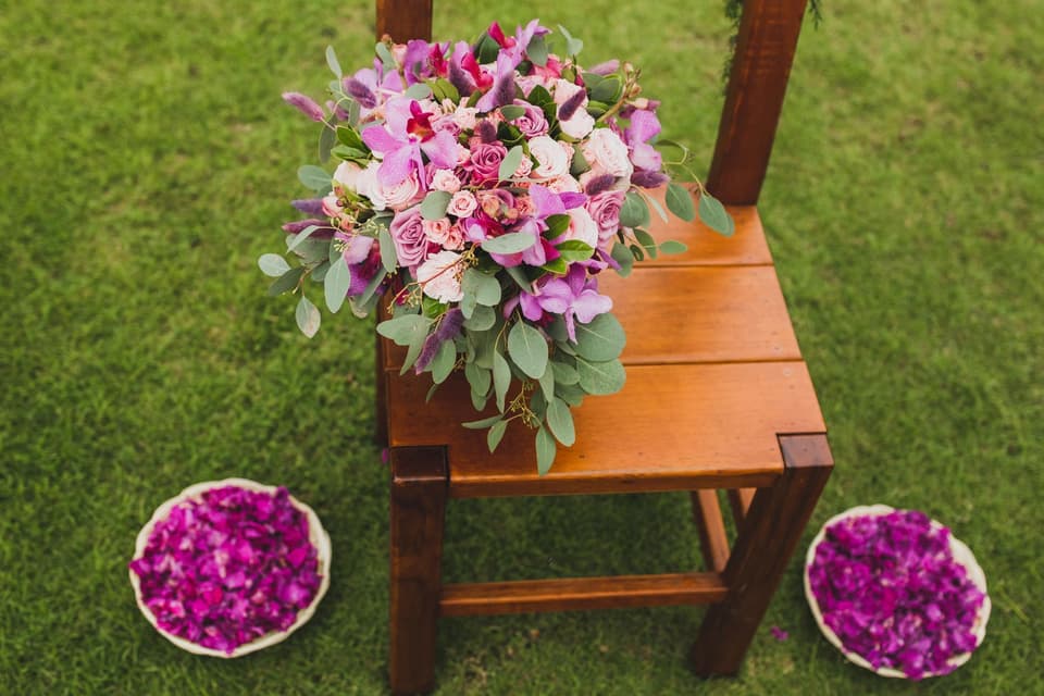 Blumen 13. Hochzeitstag in der Farbe Veilchenblau