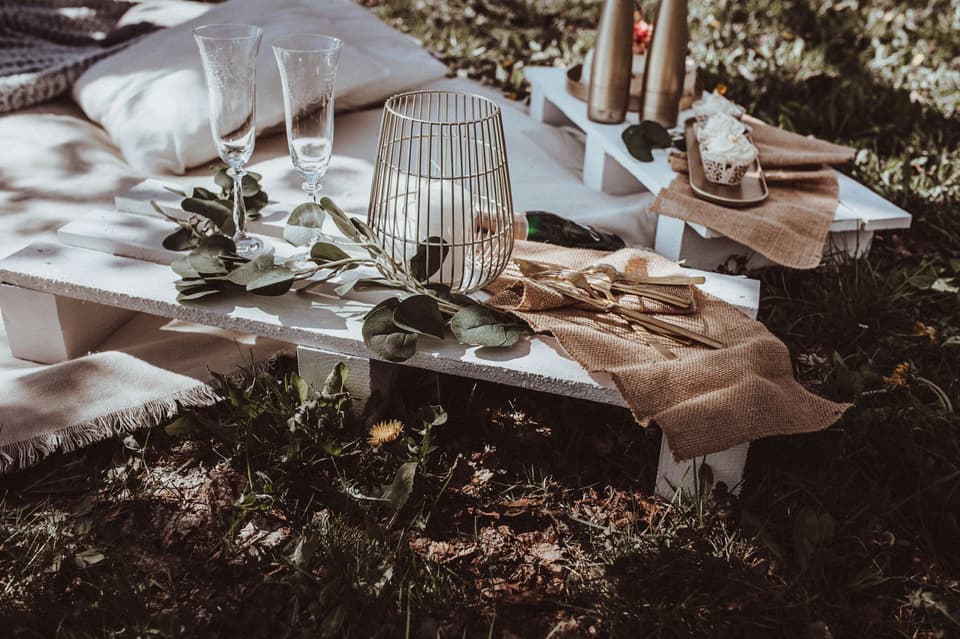 Ein wunderschönes Picknick in Nahaufnahme