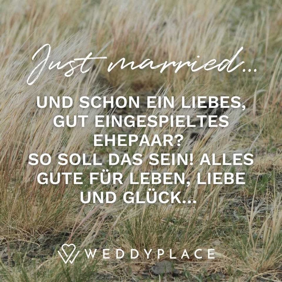 Hochzeitssprüche: Just married… und schon ein liebes, gut eingespieltes Ehepaar? So soll das sein! Alles Gute für Leben, Liebe und Glück…