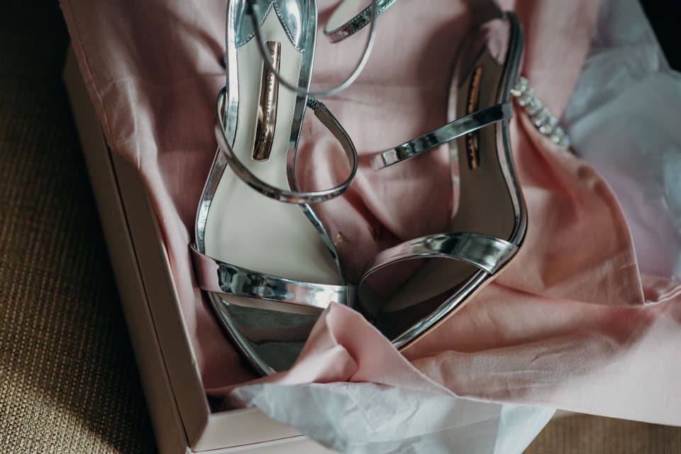 Brautschuhe in silber