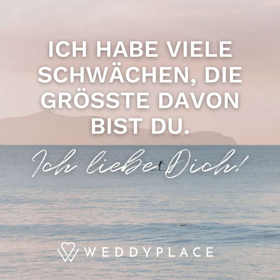 Liebessprüche: Ich habe viele Schwächen, die größte bist Du.