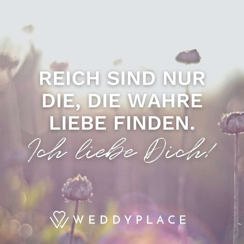 Liebessprüche: Reich sind nur die, die wahre Liebe finden.