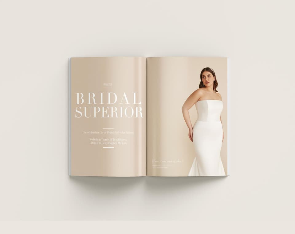 Magazin für Brautmode auf einem weißem Hintergrund