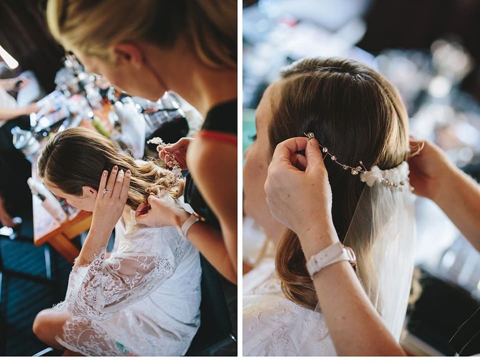 brautstyling mit haarschmuck