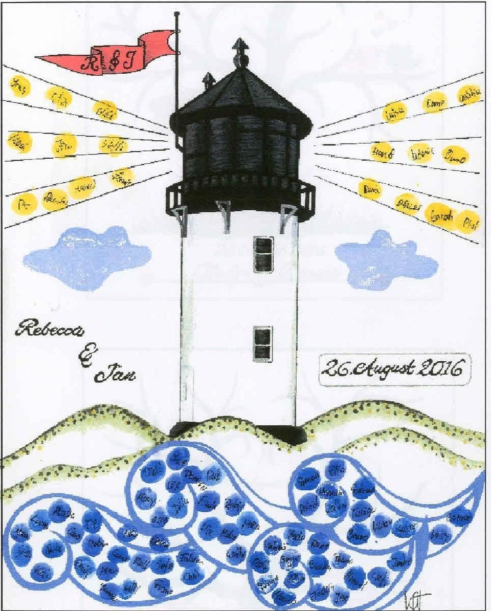 Ein Leuchtturm mit Fingerabdrücken als Licht