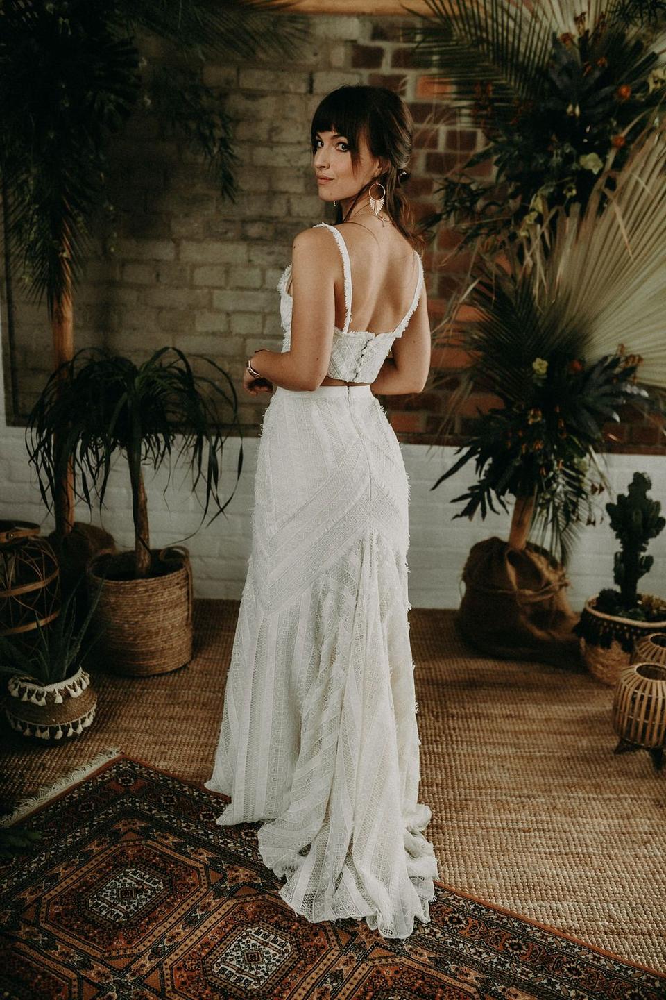 Brautkleid Zweiteiler im Boho-Stil