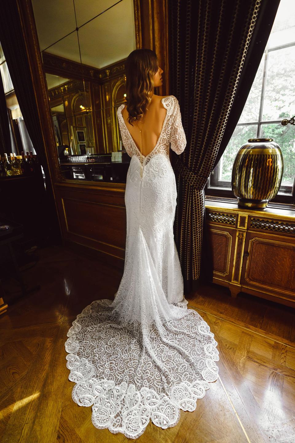elegantes Meerjungfrau Brautkleid mit Rückenausschnitt