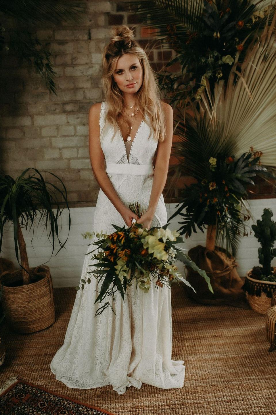 Meerjungfrau Brautkleid im Boho-Stil