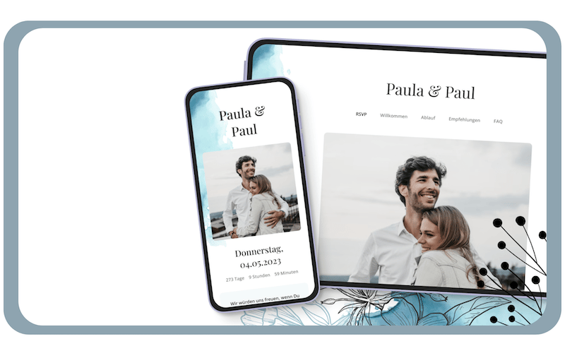 Hochzeitshomepage: Design