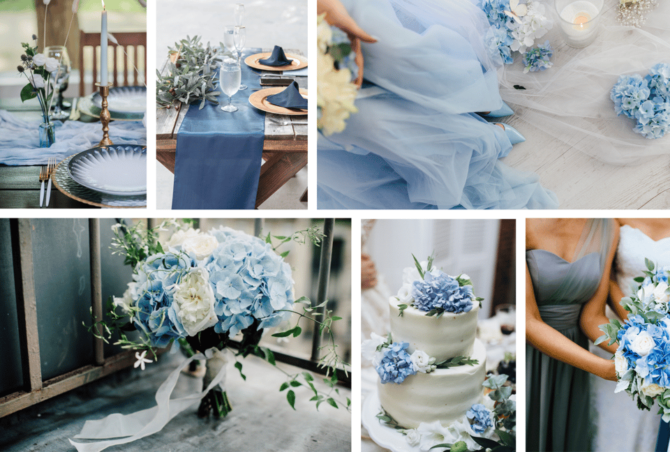 Moodboard in elegantem Hellblau