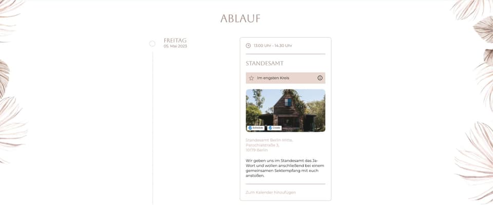Boho Webseite mit feinen Pflanzendetails