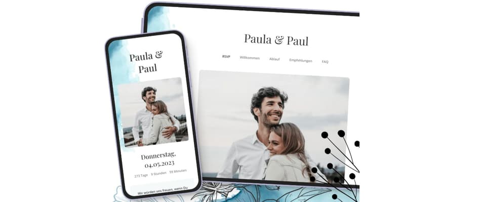 Mit hilfreichen Webseite Baukästen könnt Ihr in wenigen Schritten Eure Hochzeitshomepage realisieren.