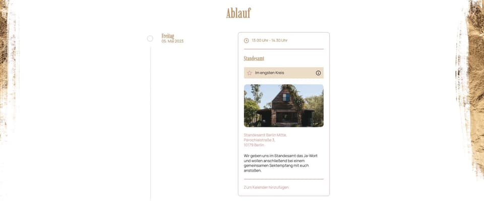 Ein eleganter Website-Look dank metallic Details