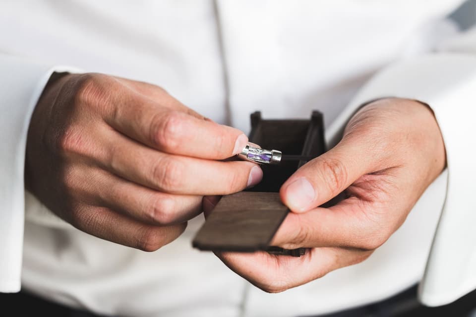Manschettenknöpfe für den Bräutigam zur Hochzeit