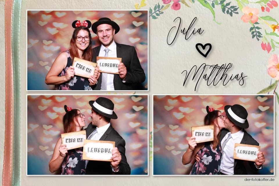Bilder einer Fotobox mit individuellem Rahmen
