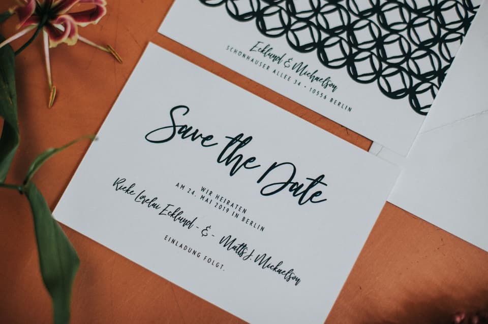 Save The Date Karte fürs Hochzeitsdatum